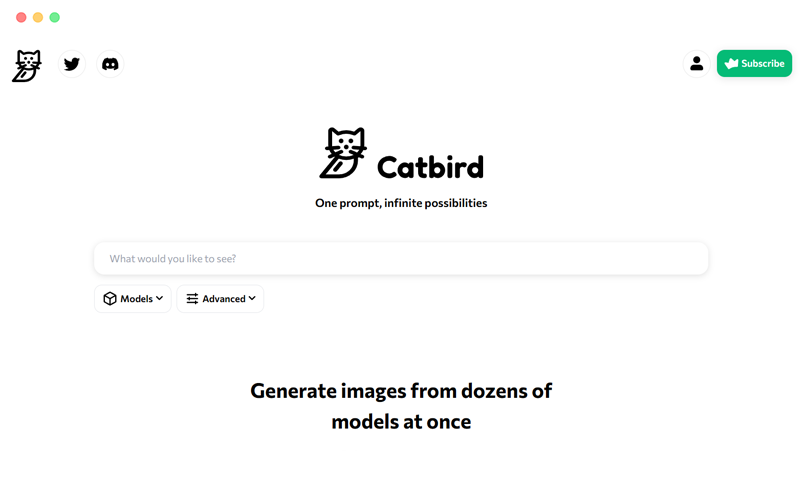Catbird.ai 从数十个模型中生成图片的AI绘画图片生成器工具